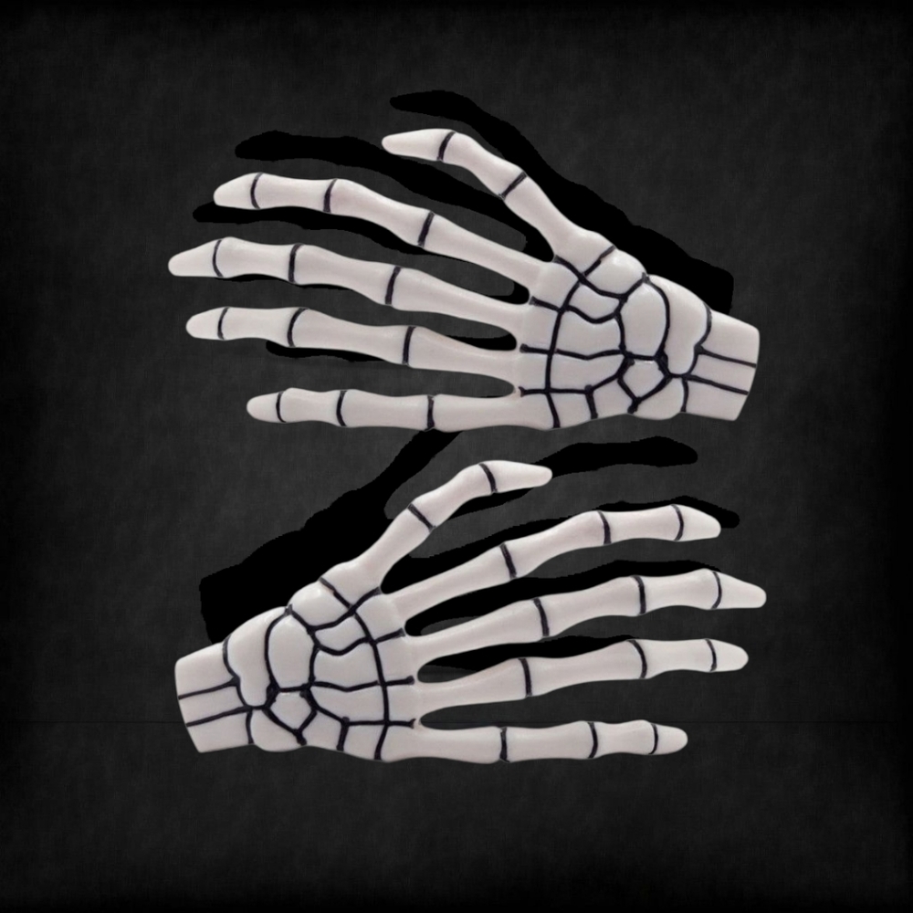 🔴LAST 1🔴Skeleton Hand Hair Clips - Black and White